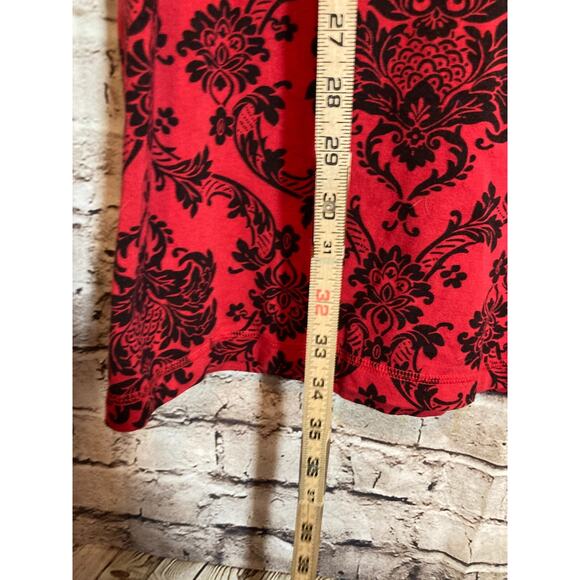 Soma Nightgown Womens Medium Red Jacquard Print Cotton Modal Stretch Pajamas - Picture 9 of 13